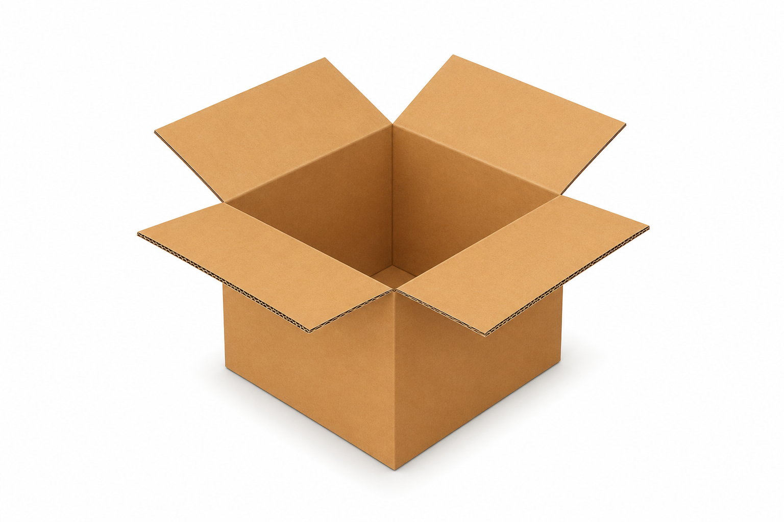 Open corrugated export shipping box